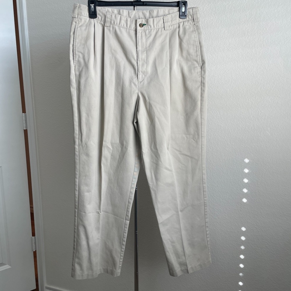 Tommy Hilfiger Mens 38x30 Khaki Pants Beige Cream Tan Vintage Casual Office Work